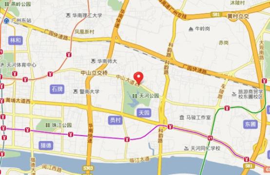 广州天河公园-交通图